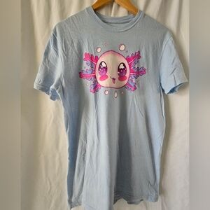 Women's Hot Topic Blue Axolotl Short Sleeve TShirt Top Medium